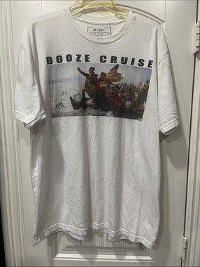 riot society White 'Booze Cruise' Graphic Short Sleeve Tee
